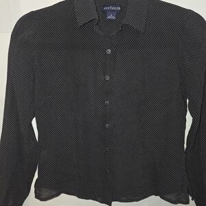 Ann Taylor Black and White Button Down Shirt